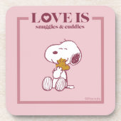 Snoopy & Woodstock - Liebe ist Schnurrbart & Cuddl Getränkeuntersetzer (Vorderseite)