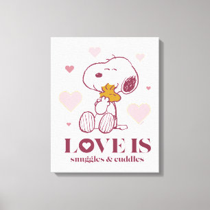 Snoopy & Woodstock - Liebe ist Schnurrbart & Cuddl Leinwanddruck