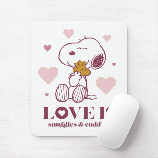 Snoopy & Woodstock - Liebe ist Schnurrbart & Cuddl Mousepad (Mit Mouse)