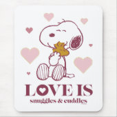 Snoopy & Woodstock - Liebe ist Schnurrbart & Cuddl Mousepad (Vorne)