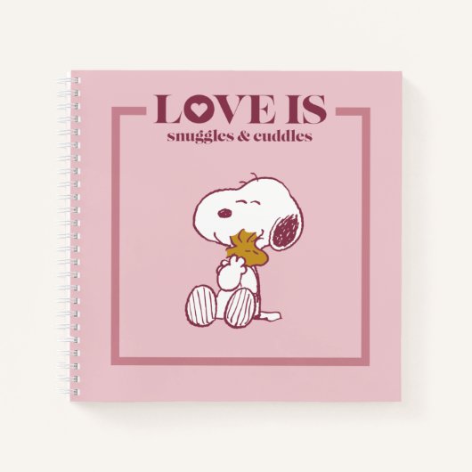 Snoopy & Woodstock - Liebe ist Schnurrbart & Cuddl Notizblock (Vorderseite)