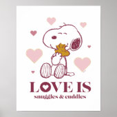 Snoopy & Woodstock - Liebe ist Schnurrbart & Cuddl Poster (Vorne)