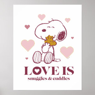 Snoopy & Woodstock - Liebe ist Schnurrbart & Cuddl Poster