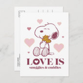 Snoopy & Woodstock - Liebe ist Schnurrbart & Cuddl Postkarte (Vorne/Hinten)