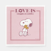 Snoopy & Woodstock - Liebe ist Schnurrbart & Cuddl Serviette (Vorderseite)