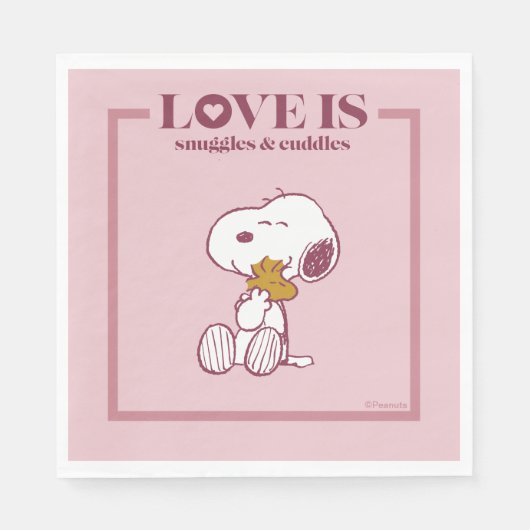 Snoopy & Woodstock - Liebe ist Schnurrbart & Cuddl Serviette (Vorderseite)