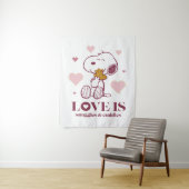 Snoopy & Woodstock - Liebe ist Schnurrbart & Cuddl Wandteppich (Beispiel)