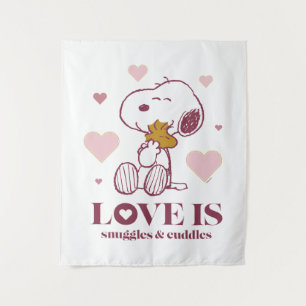 Snoopy & Woodstock - Liebe ist Schnurrbart & Cuddl Wandteppich