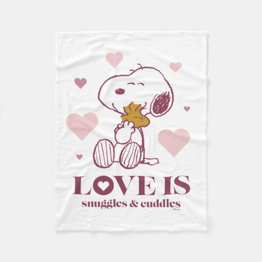 Snoopy & Woodstock Love is Snuggles & Cuddles Fleecedecke (Vorderseite)