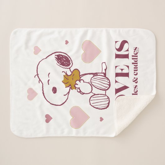 Snoopy & Woodstock Love is Snuggles & Cuddles Sherpadecke (Vorderseite (Horizontal))