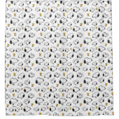 Snoopy & Woodstock Muster Duschvorhang (Vorderseite)