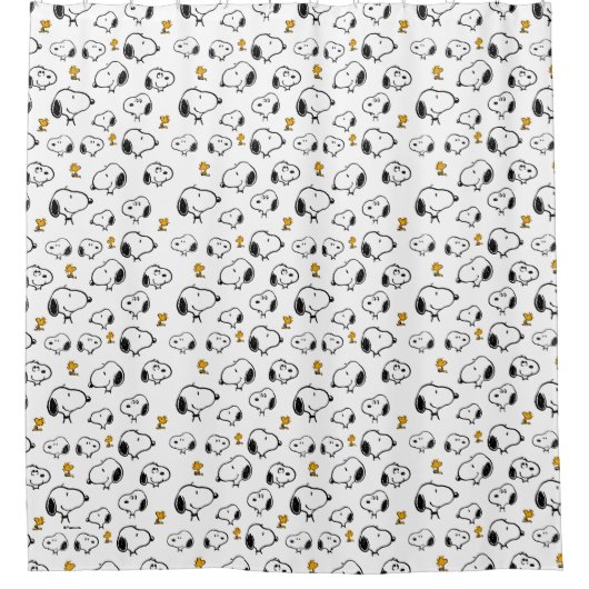 Snoopy & Woodstock Muster Duschvorhang (Vorderseite)