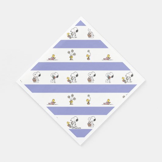 Snoopy & Woodstock Ostergestreifen Serviette (Ecke)