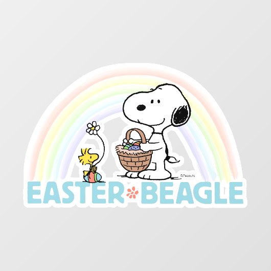 Snoopy & Woodstock - Ostern Beagle Fensteraufkleber (Blatt)