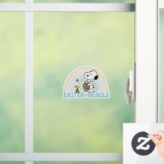 Snoopy & Woodstock - Ostern Beagle Fensteraufkleber (Zuhause)