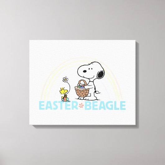 Snoopy & Woodstock - Ostern Beagle Leinwanddruck (Vorderseite)