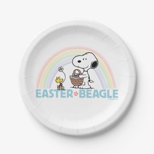Snoopy & Woodstock - Ostern Beagle Pappteller (Vorderseite)