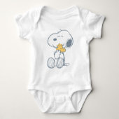 Snoopy & Woodstock | Over the Moon Baby Shower Baby Strampler (Vorderseite)
