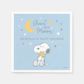 Snoopy & Woodstock | Over the Moon Baby Shower Nap Serviette (Vorderseite)