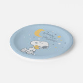 Snoopy & Woodstock | Over the Moon Baby Shower Pap Pappteller (Schrägansicht)