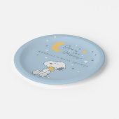 Snoopy & Woodstock | Over the Moon Baby Shower Pap Pappteller (Schrägansicht)