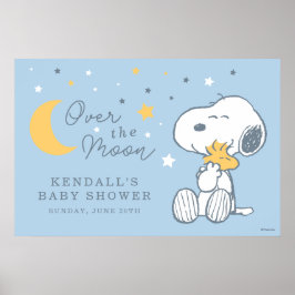 Snoopy & Woodstock | Over the Moon Baby Shower Pos Poster