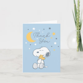 Snoopy & Woodstock | Over the Moon Baby Shower Tha Dankeskarte