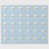 Snoopy & Woodstock | Over the Moon Baby Shower Wra Geschenkpapier (Flach)