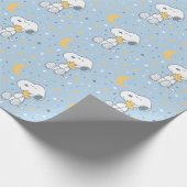 Snoopy & Woodstock | Over the Moon Baby Shower Wra Geschenkpapier (Ecke)