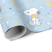 Snoopy & Woodstock | Over the Moon Baby Shower Wra Geschenkpapier (Rolleneckpunkt)