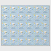 Snoopy & Woodstock | Over the Moon Baby Shower Wra Geschenkpapier (Flach)