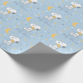 Snoopy & Woodstock | Over the Moon Baby Shower Wra Geschenkpapier (Ecke)