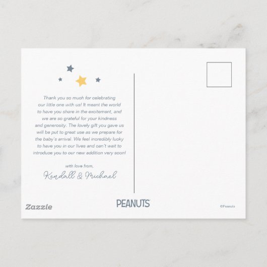 Snoopy & Woodstock Over the Moon Thank You Postcar Postkarte (Rückseite)