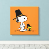 Snoopy & Woodstock Pilgrim Leinwanddruck (Insitu (Holzboden))