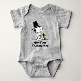 Snoopy & Woodstock Pilgrim | Mein 1. Erntedank Baby Strampler