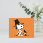 Snoopy & Woodstock Pilgrim Postkarte (Stehend Vorderseite)