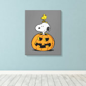 Snoopy & Woodstock Pumpkin Leinwanddruck (Insitu (Holzboden))