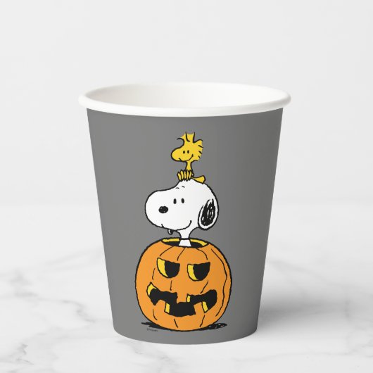 Snoopy & Woodstock Pumpkin Pappbecher (Vorderseite)
