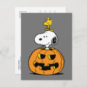 Snoopy & Woodstock Pumpkin Postkarte (Vorne/Hinten)