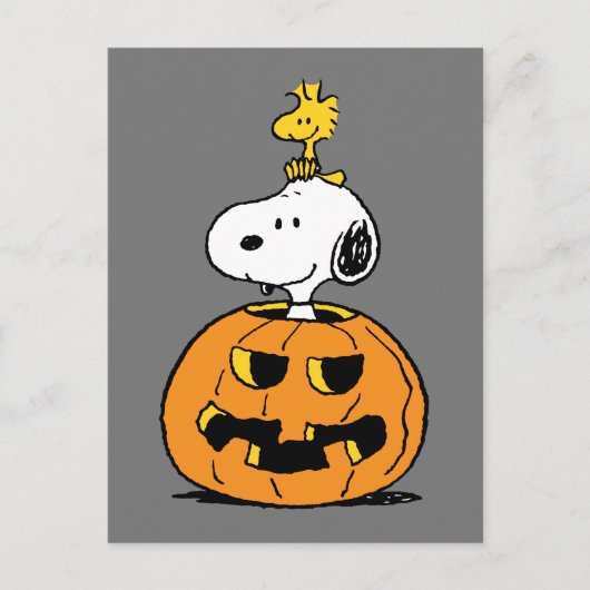 Snoopy & Woodstock Pumpkin Postkarte (Vorderseite)