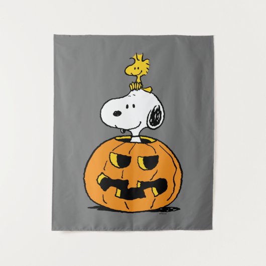 Snoopy & Woodstock Pumpkin Wandteppich (Vorderseite)