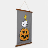 Snoopy & Woodstock Pumpkin Wandteppich Mit Holzrahmen (Gewinkelt)