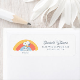Snoopy & Woodstock Rainbow Baby Shower Label