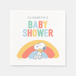 Snoopy & Woodstock Rainbow Baby Shower Napkins Serviette