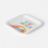 Snoopy & Woodstock Rainbow Baby Shower Paper Plate Pappteller (Gewinkelt)