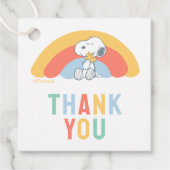 Snoopy & Woodstock Rainbow Baby Shower Thank You F Geschenkanhänger (Vorderseite)