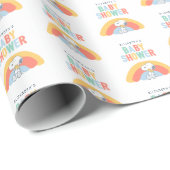 Snoopy & Woodstock Rainbow Baby Shower Wrapping Pa Geschenkpapier (Rolleneckpunkt)