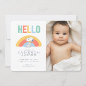 Snoopy & Woodstock Rainbow Birth Ankündigung (Vorderseite)