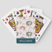 Snoopy & Woodstock Rainbow Herz Pattern Cards Spielkarten (Rückseite)