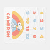 Snoopy & Woodstock Rainbow Monthly Milestone Baby Fleecedecke (Vorderseite (Horizontal))
